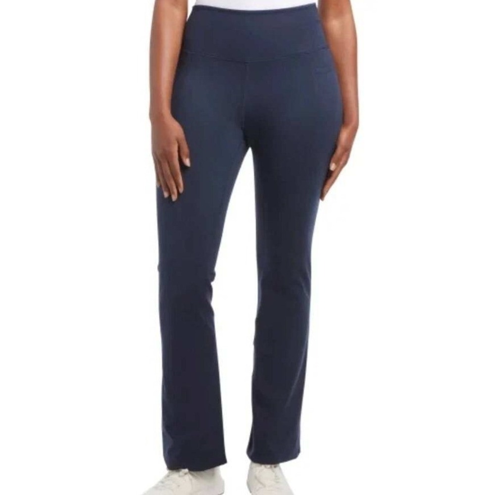 NWT Jockey Studio Flare Pants Women's L Neo Navy Blue Polyester Spandex